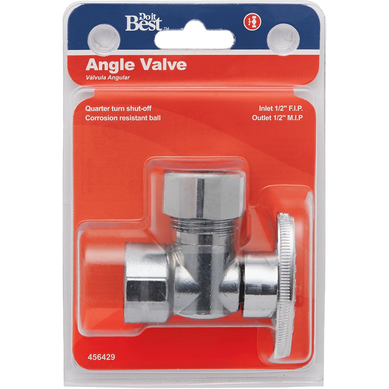 Do it Best 1/2 In. FIP x 7/16 In. OD or 1/2 In. OD Quarter Turn Angle Valve