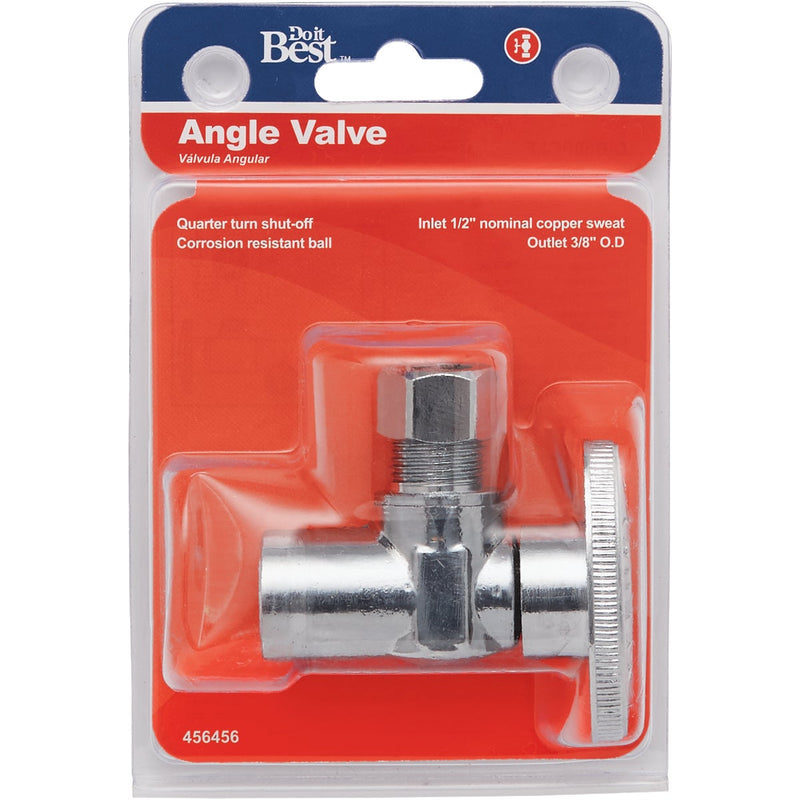 Do it Best 1/2 In. Sweat 3/8 In. OD Compression Quarter Turn Angle Valve