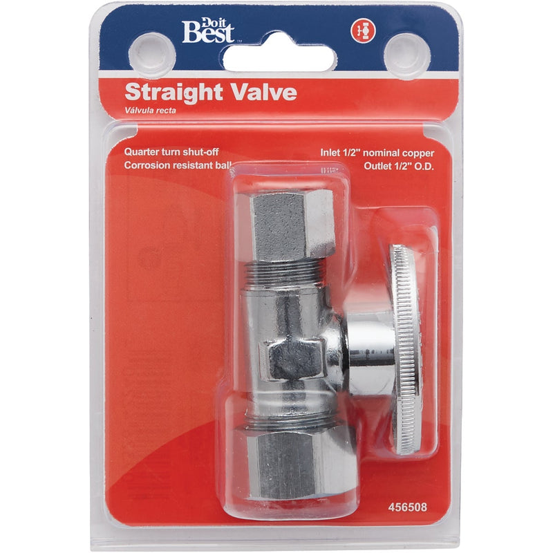 Do it Best 5/8 In. OD x 1/2 In. OD Quarter Turn Straight Valve