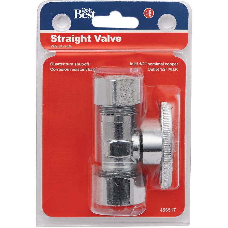 Do it Best 5/8 In. OD X x 7/16 In. OD or 1/2 In. OD Quarter Turn Straight Valve