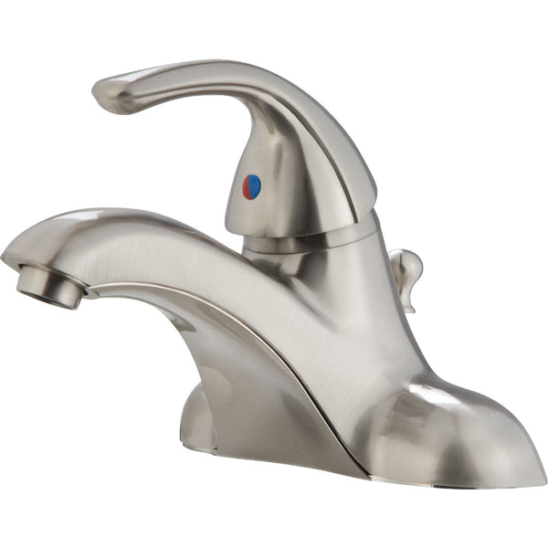 Home Impressions Brushed Nickel 1-Handle Lever 4 In. Centerset Bathroom Faucet with Pop-Up