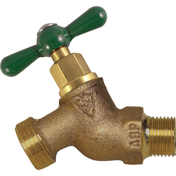 Arrowhead Brass 1/2 In. MIP x 3/4 In. Male Hose Thread No-Kink Hose Bibb