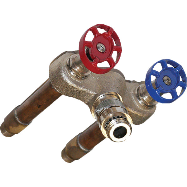 Arrowhead Brass 1/2 In. SWT x 1/2 In. MIP x 8 In. Hot & Cold Anti-Siphon Frost Free Wall Hydrant