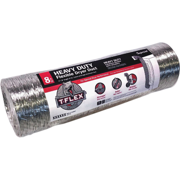 Imperial T-Flex 4 In. x 8 Ft. Aluminum Semi-Rigid Dryer Duct