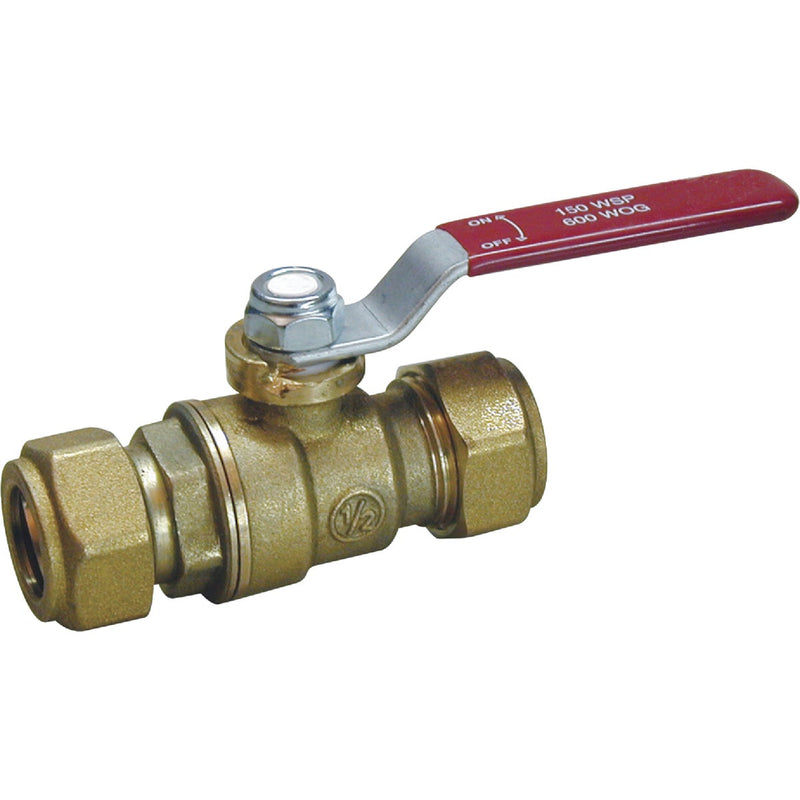 ProLine 1/2 In. Compression x 1/2 In. Compression Brass Ball Valve