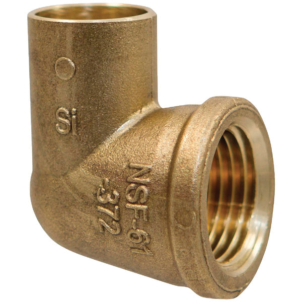 NIBCO 1/2 In. CxF 90 Deg. Drop Copper Elbow (1/4 Bend)