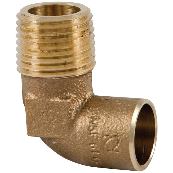 NIBCO 1/2 In. CxM 90 Deg. Copper Elbow (1/4 Bend)