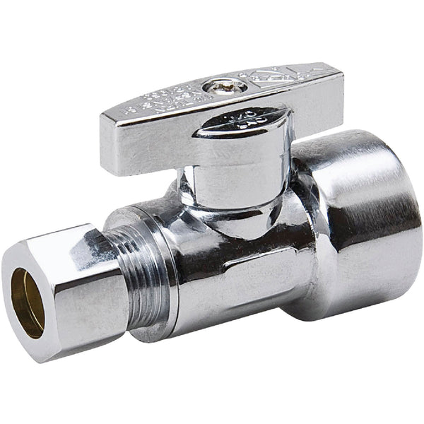 ProLine 1/2 In. FIP x 3/8 In. Compression Brass Quarter Turn Straight Valve