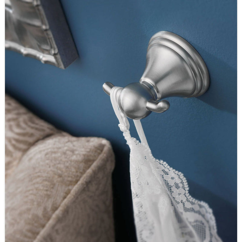 Moen Preston Double Robe Hook, Brushed Nickel