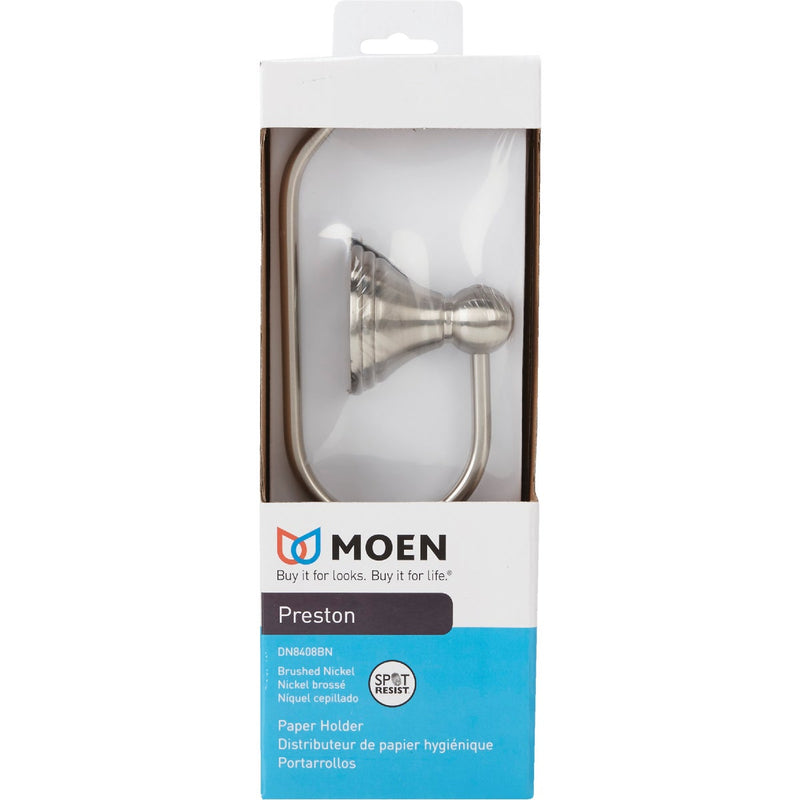 Moen Preston Wall Mount Toilet Paper Holder, Brushed Nickel