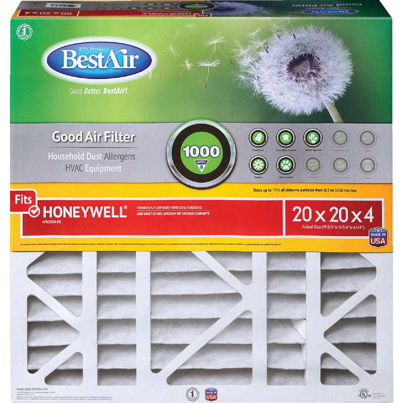 BestAir 20 In. x 20 In. x 4 In. Honeywell MERV 8 Deep Pleat Furnace Filter