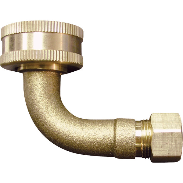 Anderson Metals 3/4 In. GH x 3/8 In. 90 Deg. Dishwasher Brass Elbow (1/4 Bend)