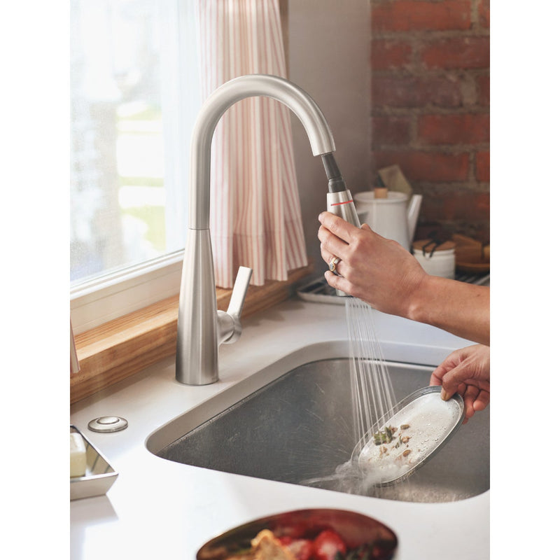 Moen Haelyn 2-Handle Pull-Down Kitchen Faucet with ColorCue, Spot Resist Stainless Steel