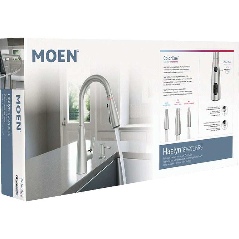 Moen Haelyn 2-Handle Pull-Down Kitchen Faucet with ColorCue, Spot Resist Stainless Steel