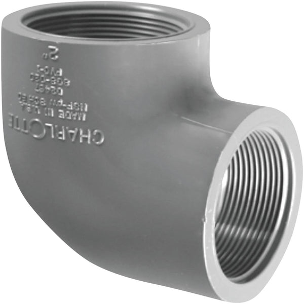 Charlotte Pipe 1/2 In. Female x Female Schedule 80 90 Deg. PVC Elbow (1/4 Bend)