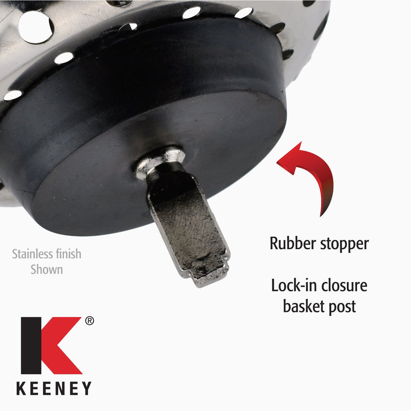 Keeney Work Horse 3-1/2 In. to 4 In. Black Stainless Steel Strainer