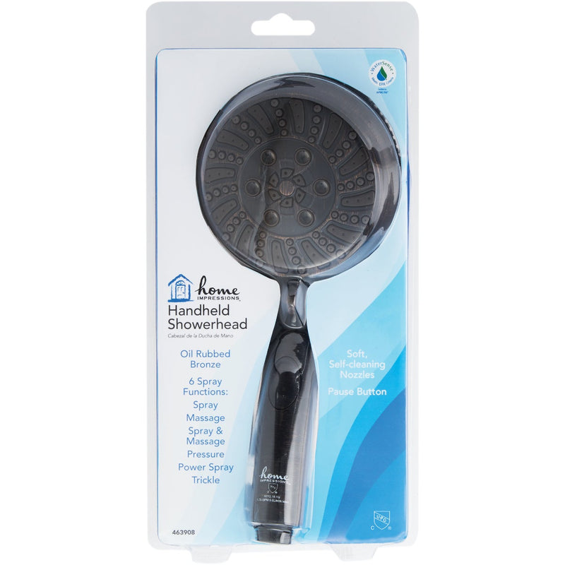 Home Impressions 6-Spray 1.8 GPM Handheld Shower Head, Oil-Rubbed Bronze