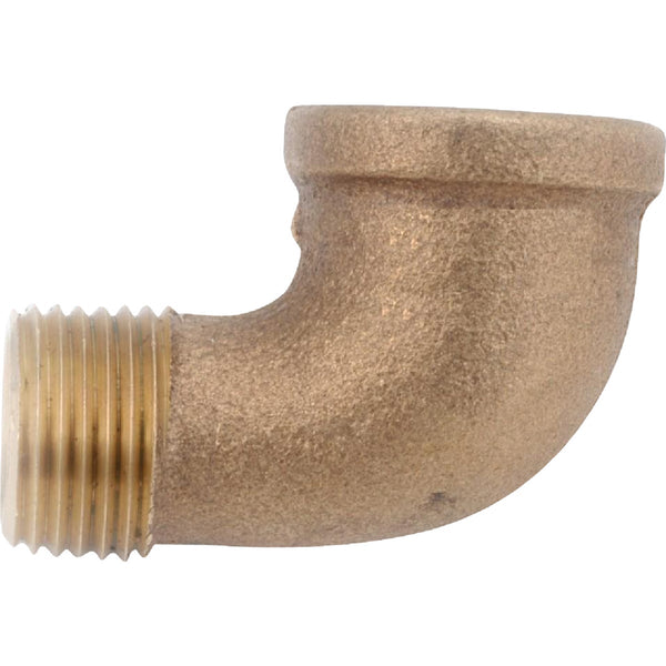 Anderson Metals 3/8 In. 90 Deg. Red Brass Threaded Elbow (1/4 Bend)