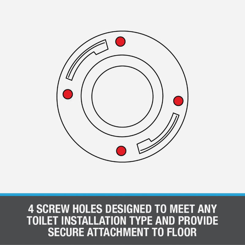 Oatey 3 In. Schedule 40 DWV Level-Fit PVC Closet Flange