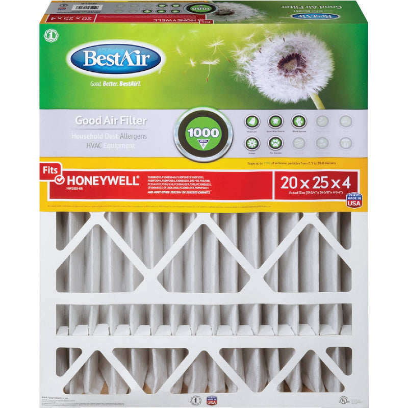 BestAir 20 In. x 25 In. x 4 In. Honeywell MERV 8 Deep Pleat Furnace Filter