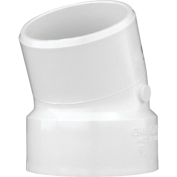 Charlotte Pipe 3 In. Schedule 40 22-1/2 Deg. DWV PVC Street Elbow (1/16 Bend)