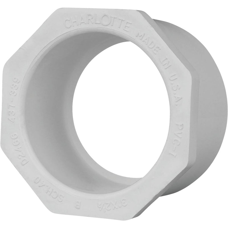 Charlotte Pipe 3 In. SPG x 2-1/2 In. Slip Schedule 40 PVC Bushing