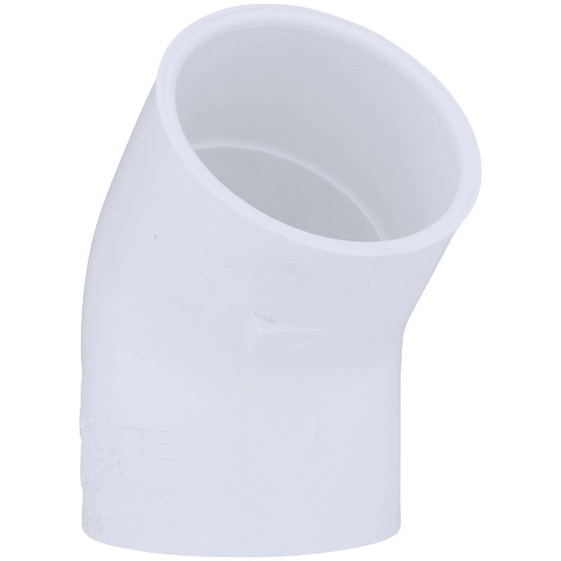 Charlotte Pipe 2-1/2 In. Slip x Slip Schedule 40 45 Deg. PVC Elbow (1/8 Bend)