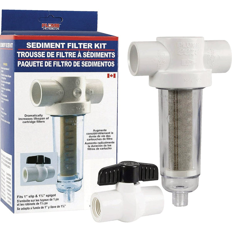 Plumbeeze 1 In. or 1-1/4 In. Sediment Filter with MPT Adapters