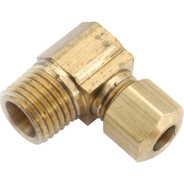 Anderson Metals 5/8 In. x 1/2 In. Male 90 Deg. Compression Brass Elbow (1/4 Bend)