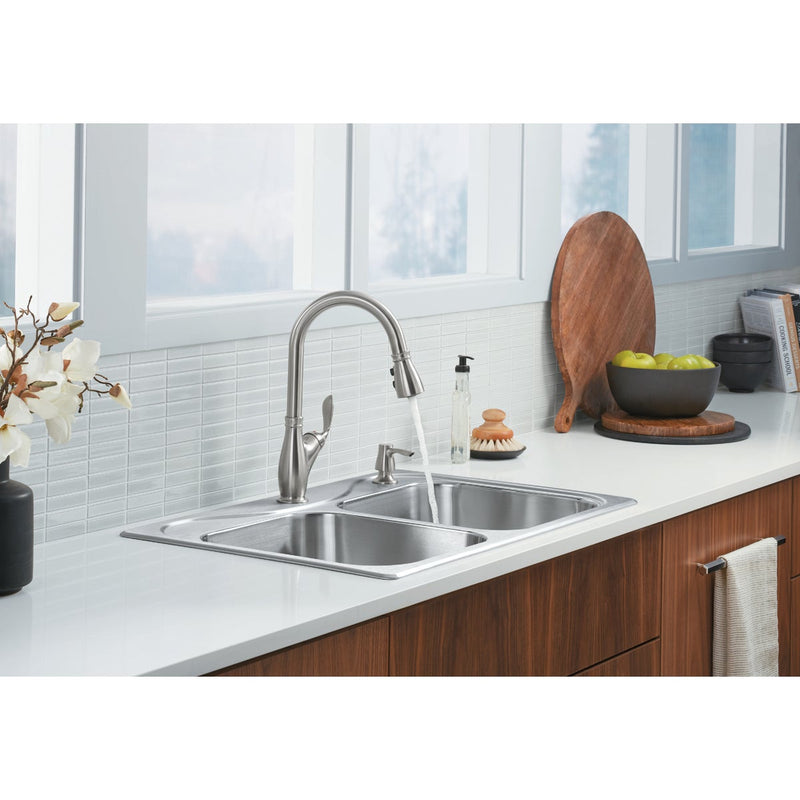 Sterling Southhaven All-in-One Double Bowl 33 In. x 22 In. x 8 In. Deep Stainless Steel Drop-In Kitchen Sink Kit