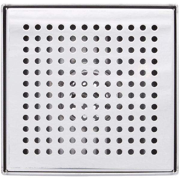 B&K 4 In. Square Shower Drain Zero Pattern Chrome