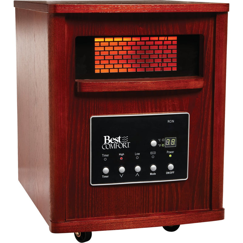 Best Comfort 1500W 120V Quartz Heater with Woodgrain Cabinet