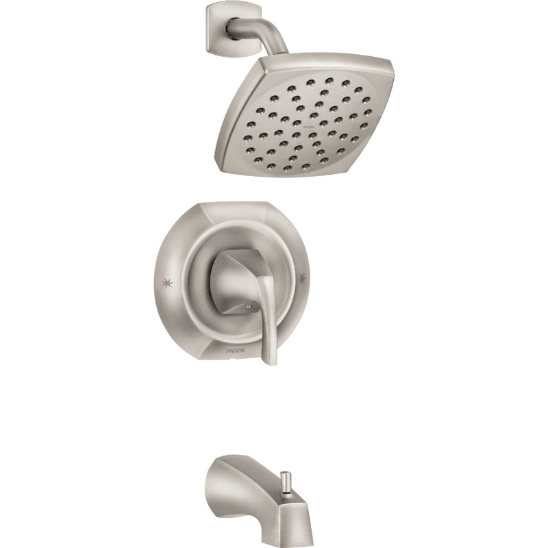 Moen Lindor Posi-Temp 1-Handle Lever Tub & Shower Faucet, Spot Resist Brushed Nickel