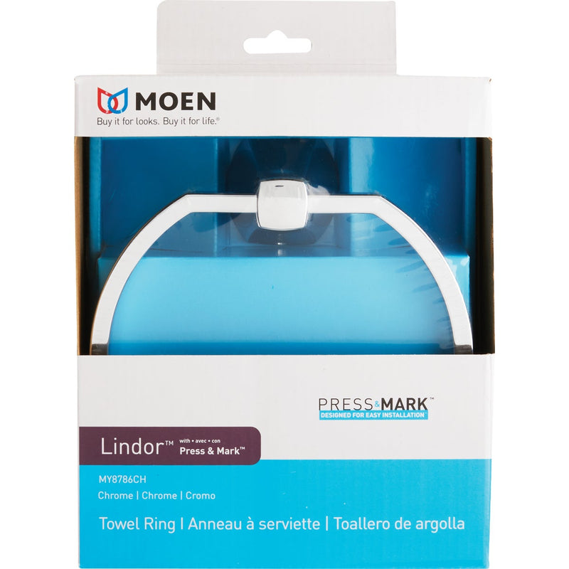 Moen Lindor Towel Ring, Chrome