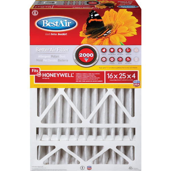 BestAir 16 In. x 25 In. x 4 In. Honeywell MERV 11 Deep Pleat Furnace Filter