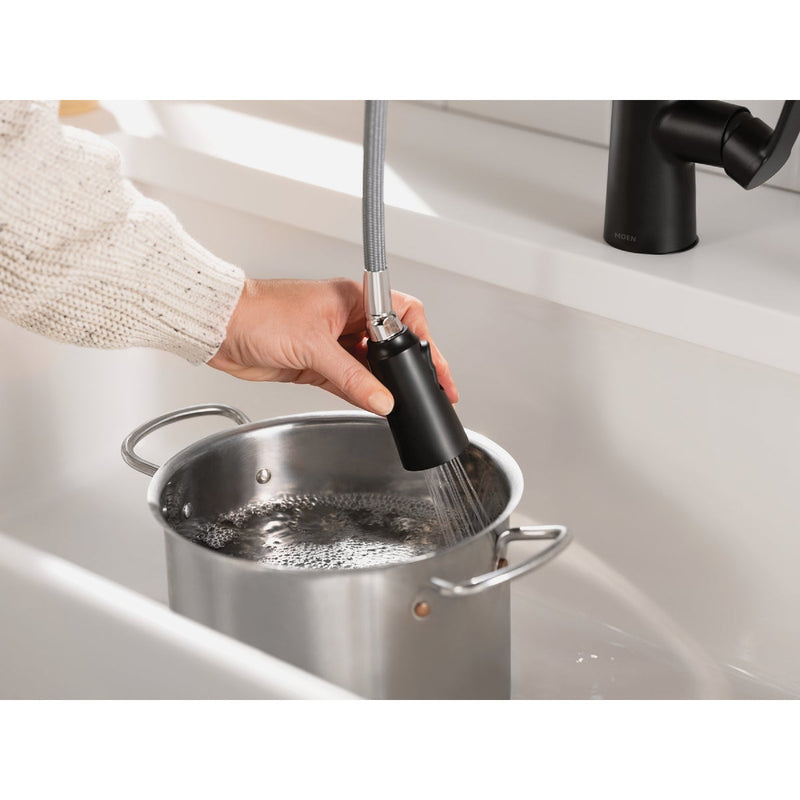 Moen Edwyn 1-Handle Pull-Down Kitchen Faucet with Soap Dispenser, Matte Black