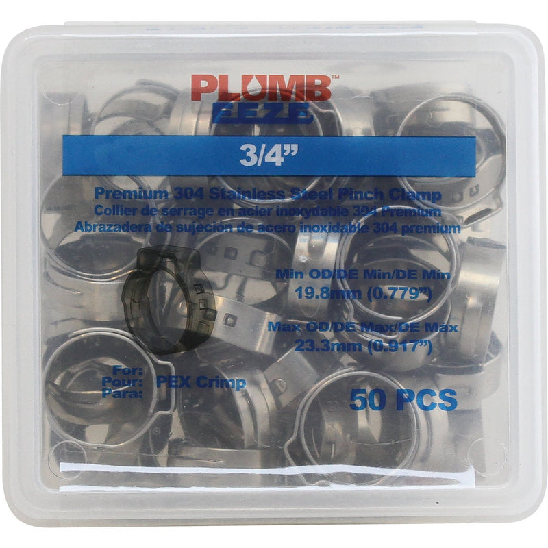 Plumbeeze 3/4 In. Stainless Steel PEX Pinch Clamp (50-Pack)