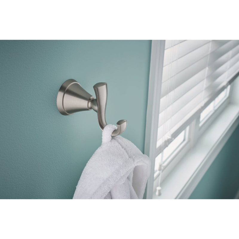 Moen Tiffin Single Robe Hook, Brushed Nickel