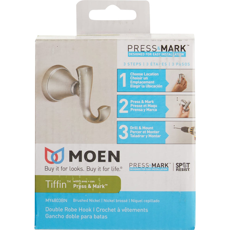 Moen Tiffin Single Robe Hook, Brushed Nickel