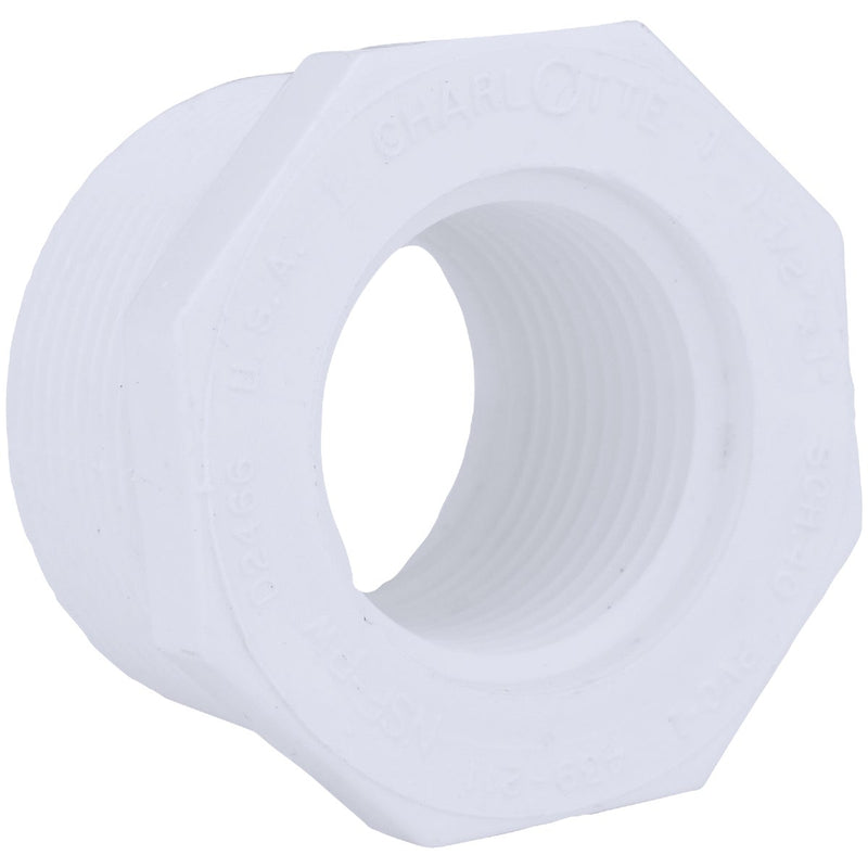 Charlotte Pipe 1-1/2 In. MPT x 1 In. FPT Schedule 40 PVC Bushing