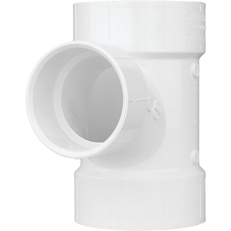 Charlotte Pipe 2 In. x 1-1/2 In. x 1-1/2 In. Reducing Sanitary PVC Tee