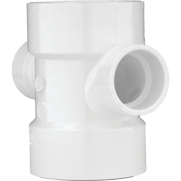 Charlotte Pipe 3 In. X 2 In. Reducing Double Sanitary PVC Tee