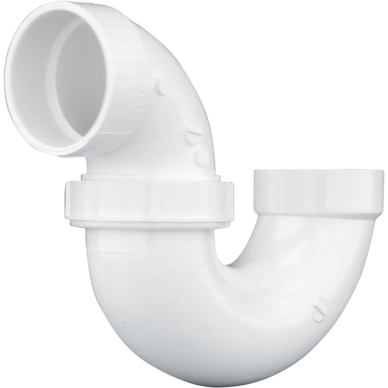 Charlotte Pipe 2 In. White PVC P-Trap with Union