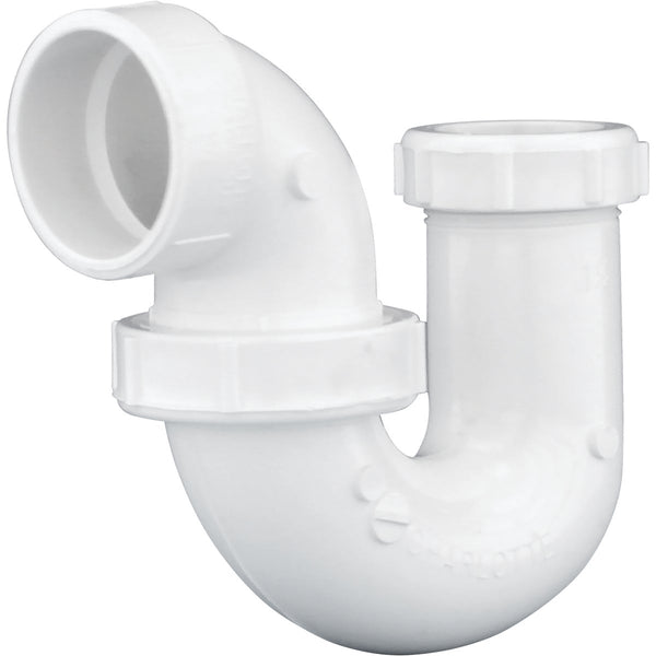 Charlotte Pipe 1-1/2 In., 1-1/4 In. White PVC P-Trap