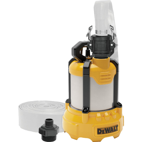 DEWALT 3/4 HP Submersible Aluminum Utility Pump with Hose Kit