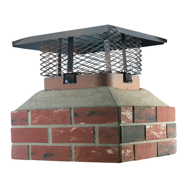 Shelter Adjustable Black Galvanized Steel Single Flue Chimney Cap for Large Flue