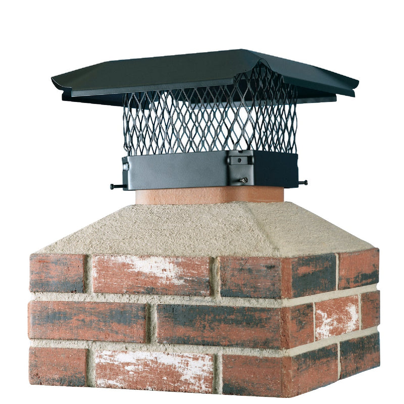 Shelter 13 In. x 18 In. Black Galvanized Steel Chimney Cap