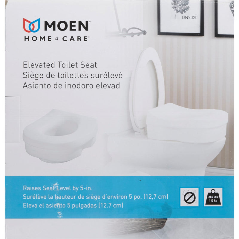 Moen Home Care Elevated Toilet Seat For Round Or Elongated Bowl, Glacier