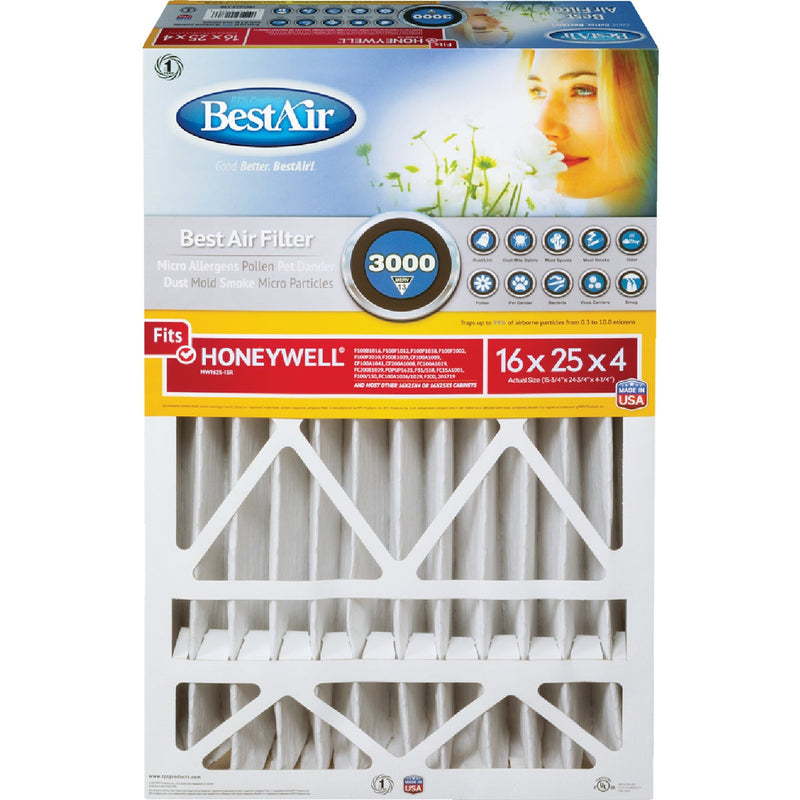 BestAir 16 In. x 25 In. x 4 In. Honeywell MERV 13 Deep Pleat Furnace Filter