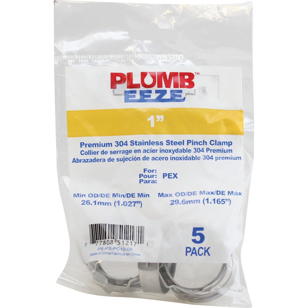 Plumbeeze 1 In. Stainless Steel PEX-B Pinch Clamp (5-Pack)
